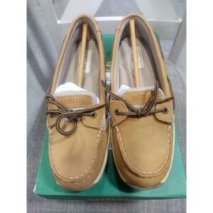 Eastland Sunrise Womens Boat Shoes Tan Leather Mesh Loafers 3562-62M Size 8 NEW